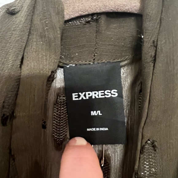 EXPRESS - Metallic Short Sleeve Maxi Cover-Up - Picture 4 of 4